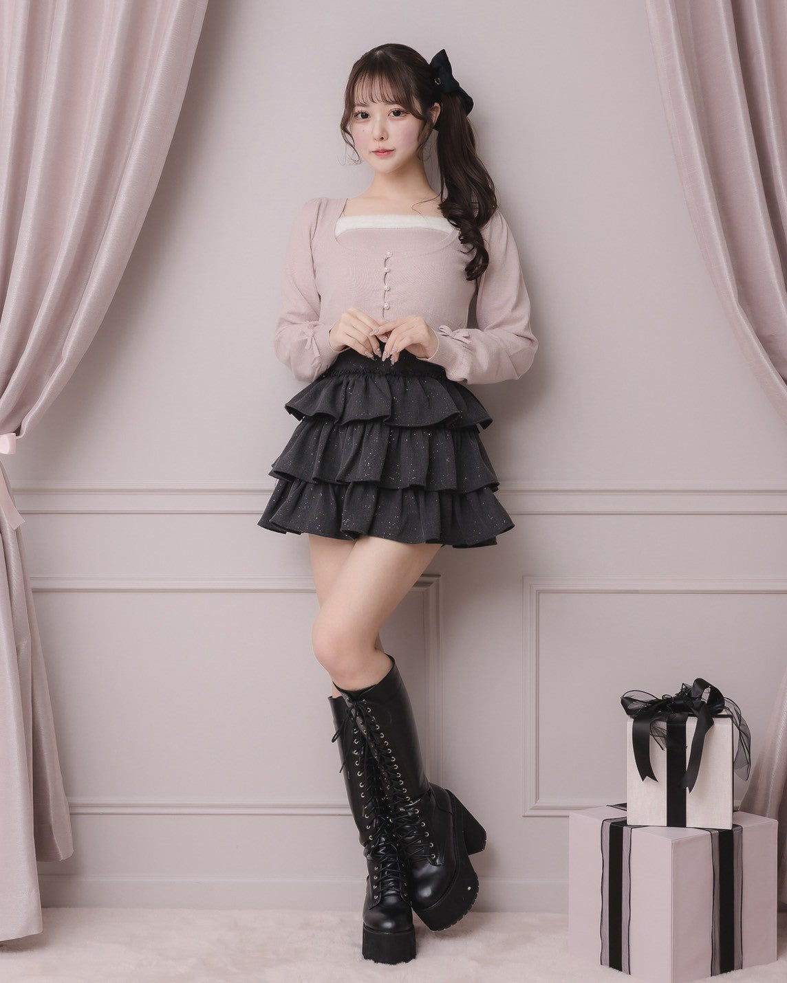 モデル身長:157cm/着用カラー:チャコール