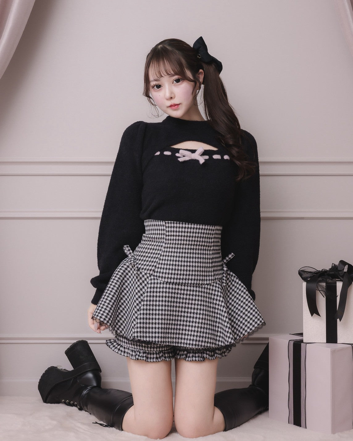 モデル身長:157cm/着用カラー:ブラック