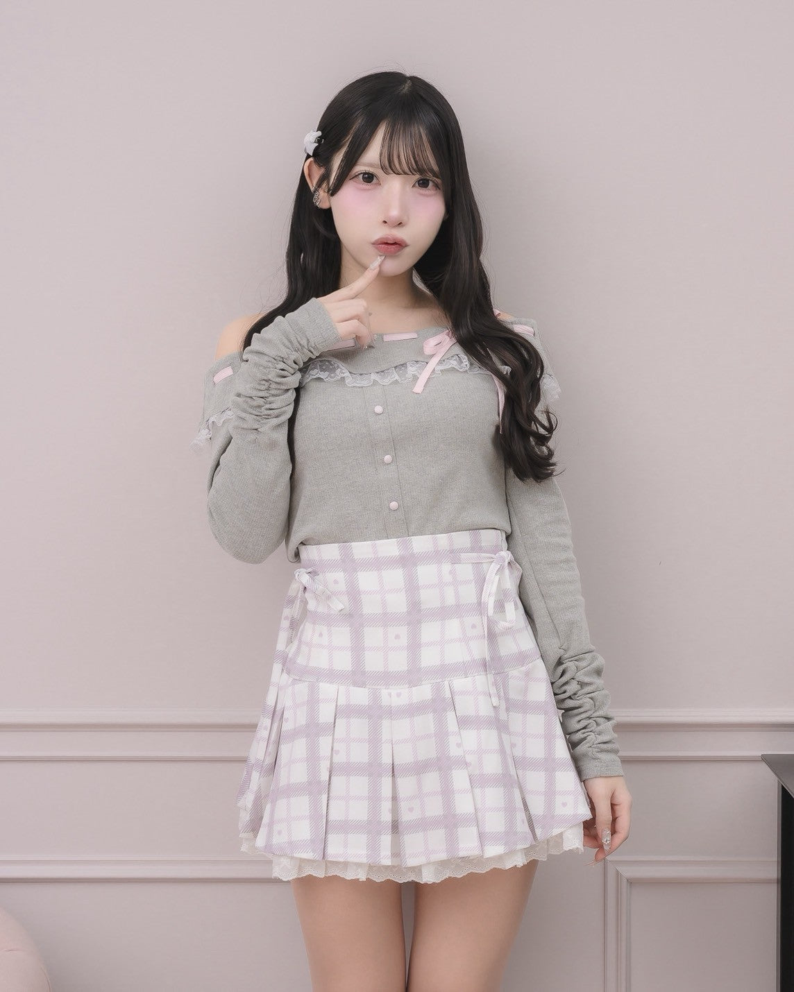 モデル身長:152m/着用カラー:グレー