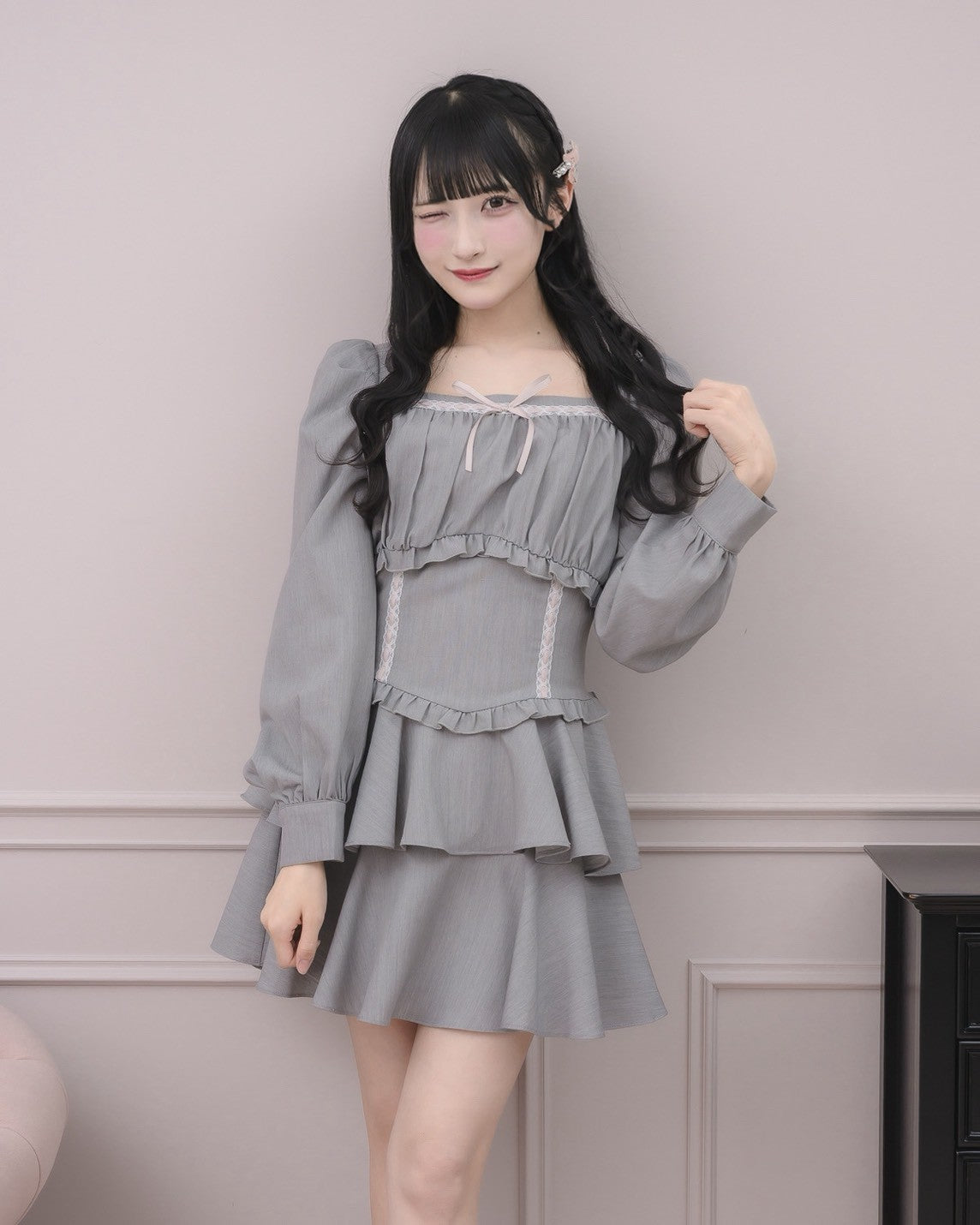 モデル身長:157m/着用カラー:グレー