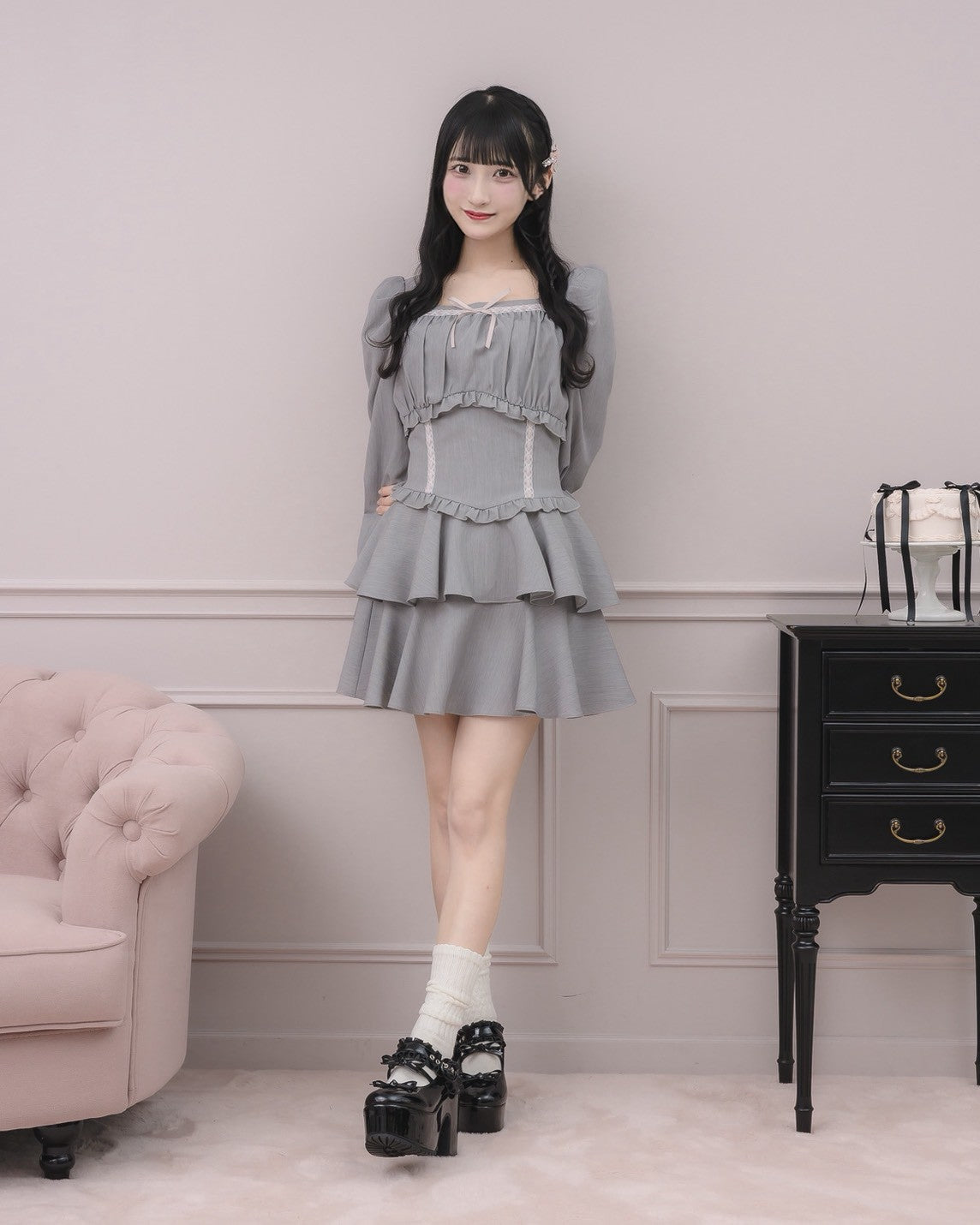 モデル身長:157m/着用カラー:グレー