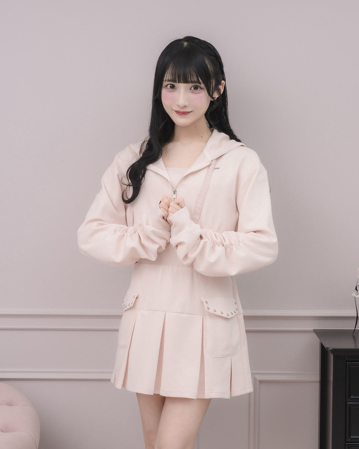 モデル身長:157cm/着用カラー:ピンク