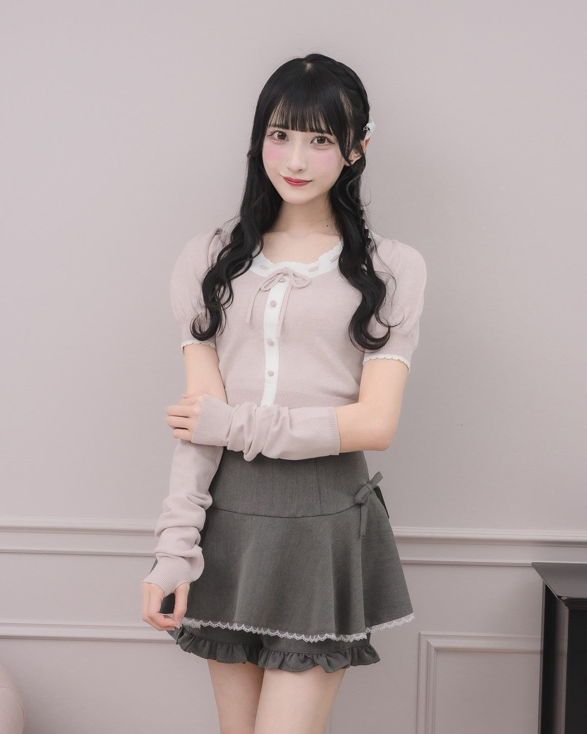 モデル身長:157cm/着用カラー:ピンク