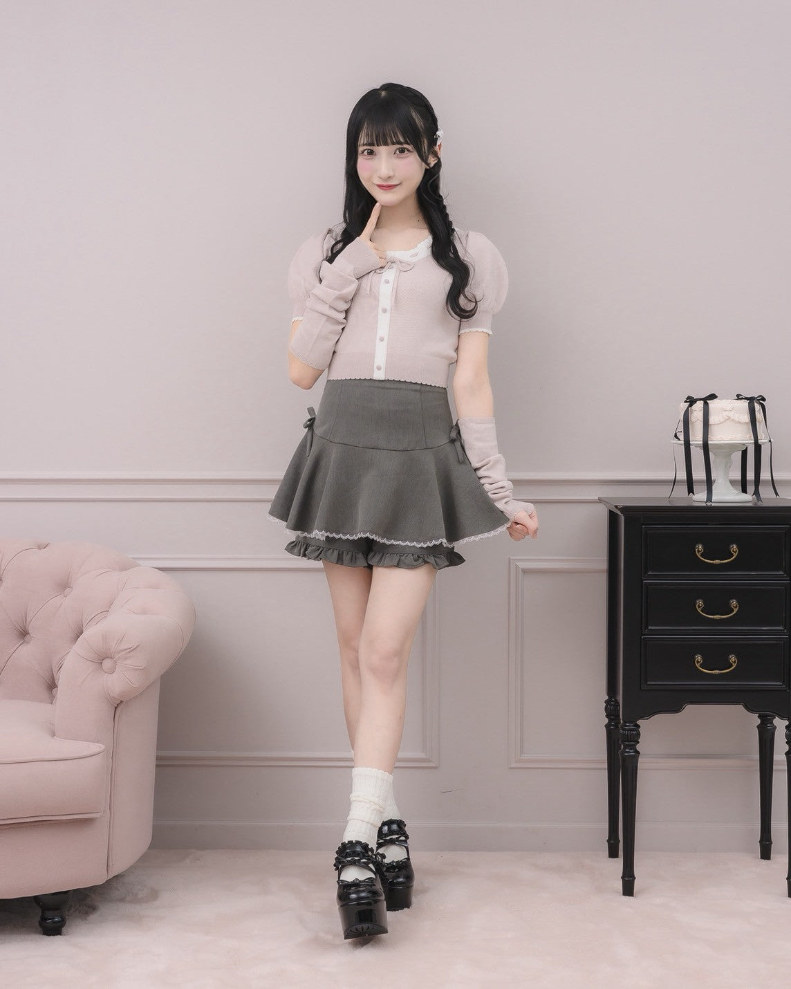 モデル身長:157cm/着用カラー:ピンク