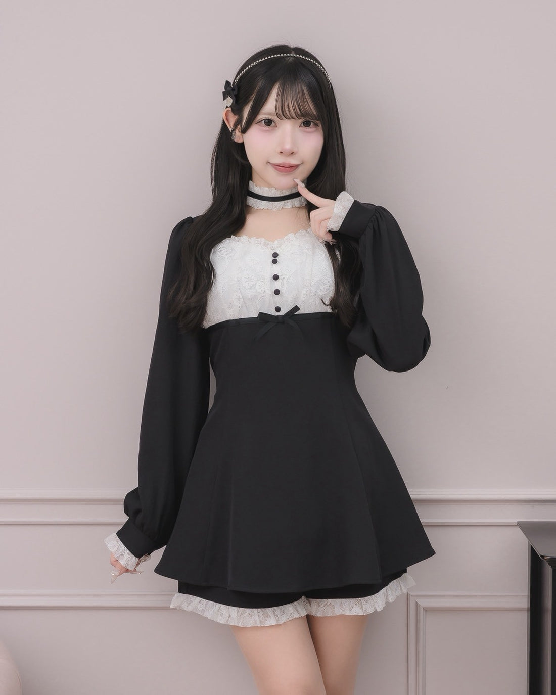 モデル身長:152cm/着用カラー:ブラック