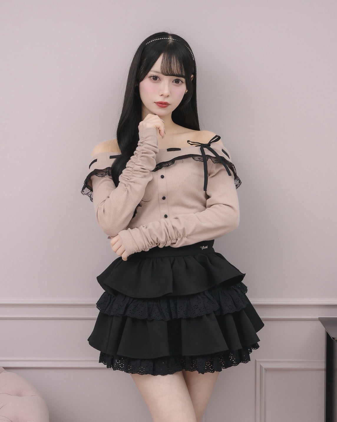 モデル身長:155cm/着用カラー:ブラック