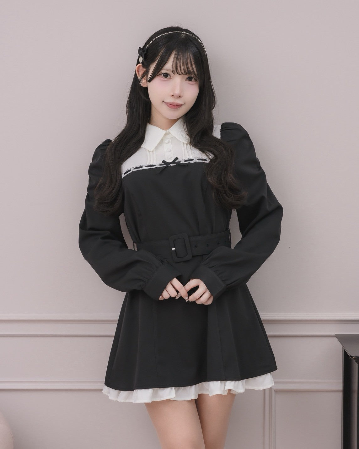 モデル身長:152cm/着用カラー:ブラック