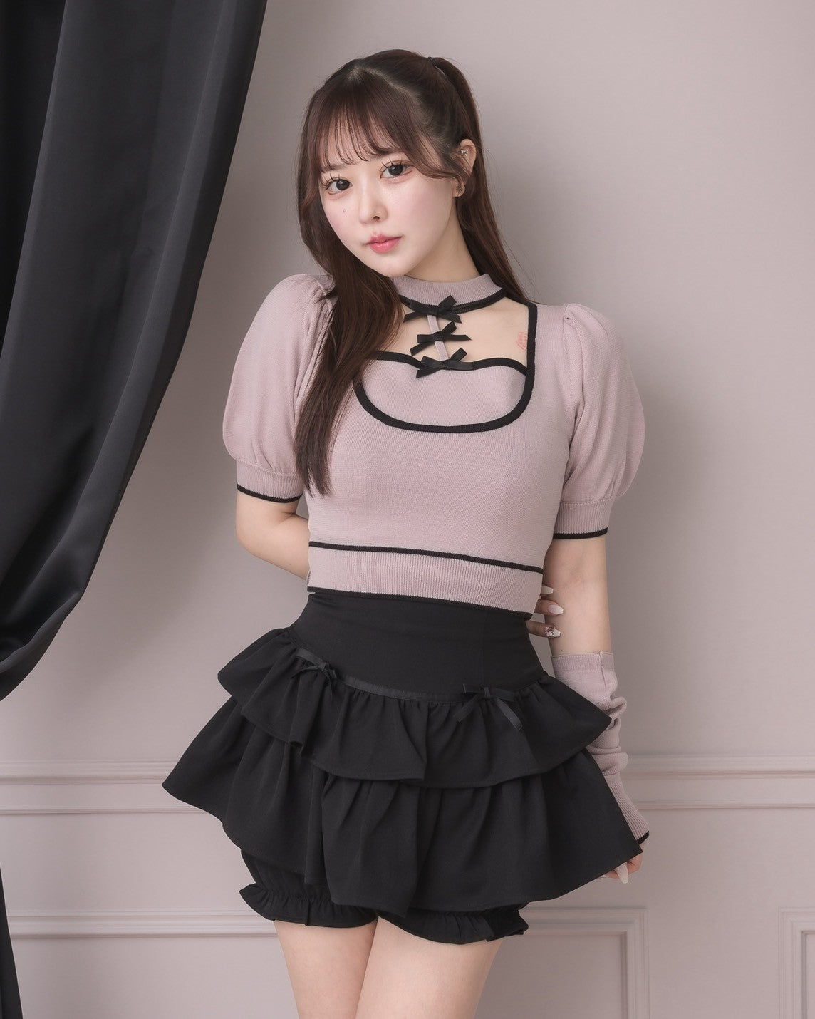 モデル身長:157cm/着用カラー:ブラック