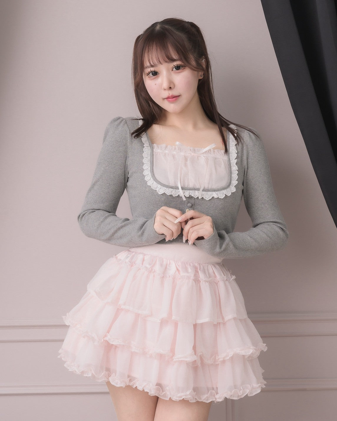 モデル身長:157cm/着用カラー:グレー