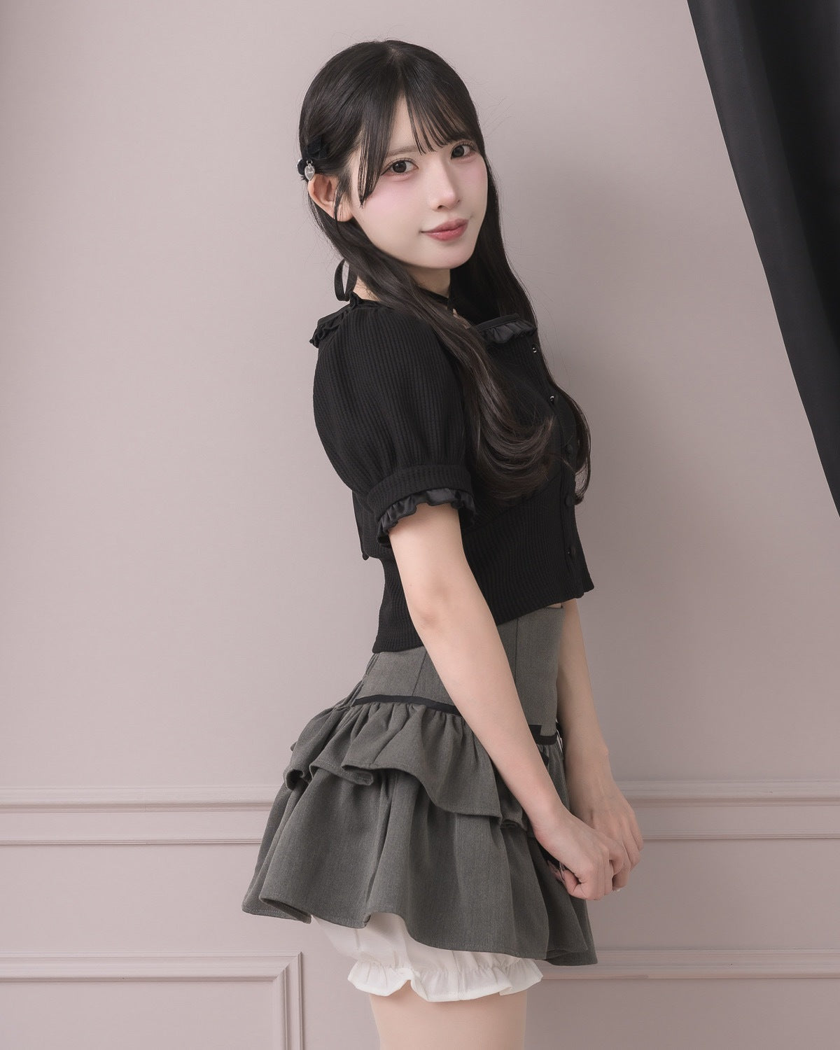 モデル身長:152cm/着用カラー:チャコール
