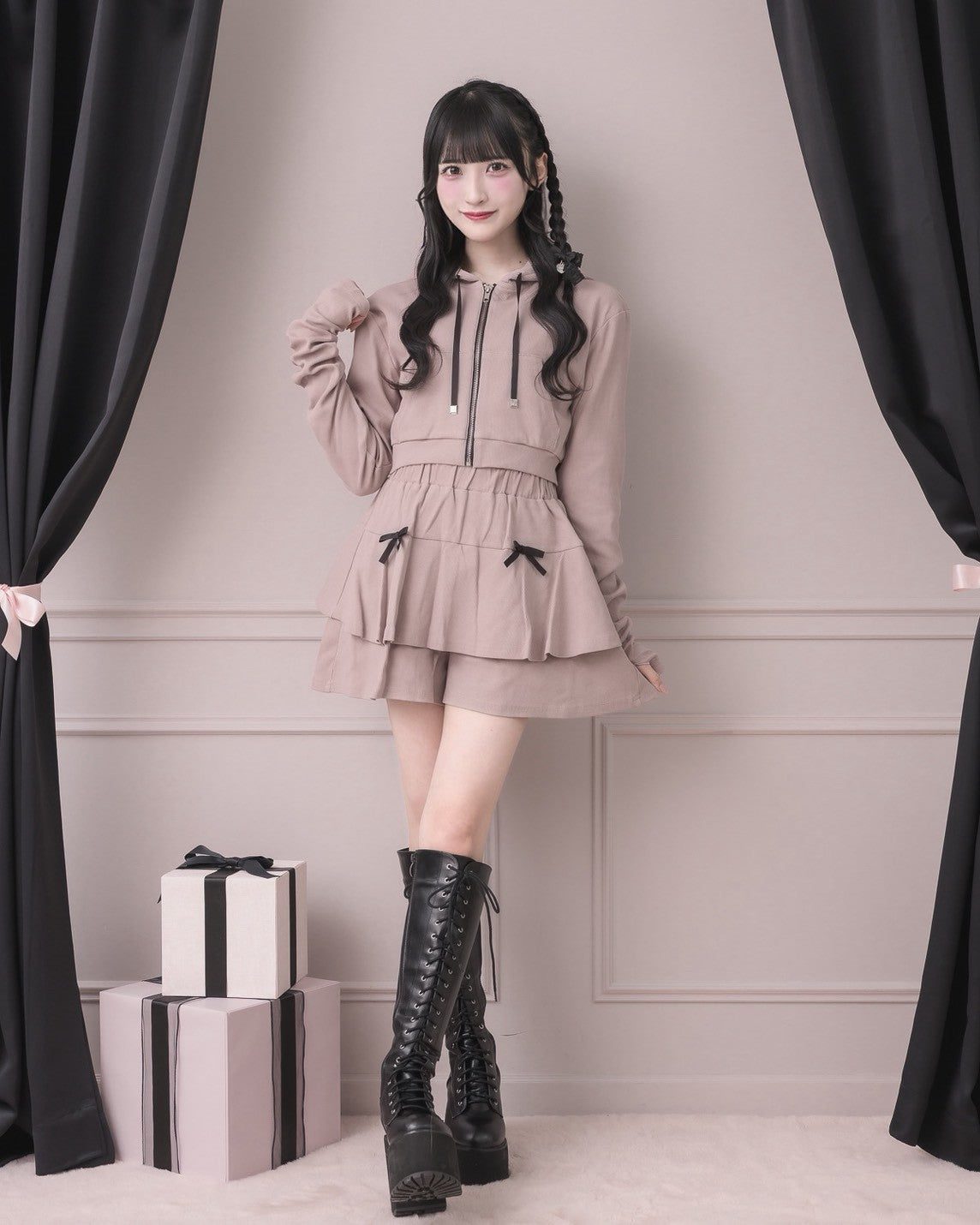 モデル身長:157cm/着用カラー:ピンク