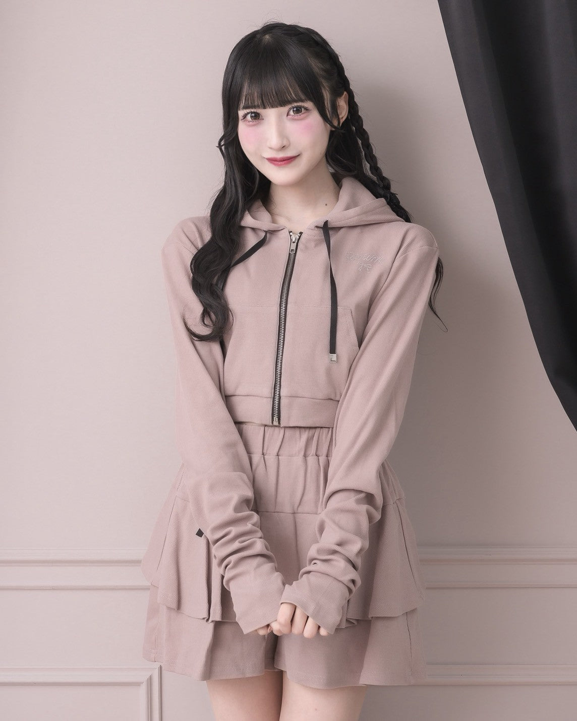 モデル身長:157cm/着用カラー:ピンク