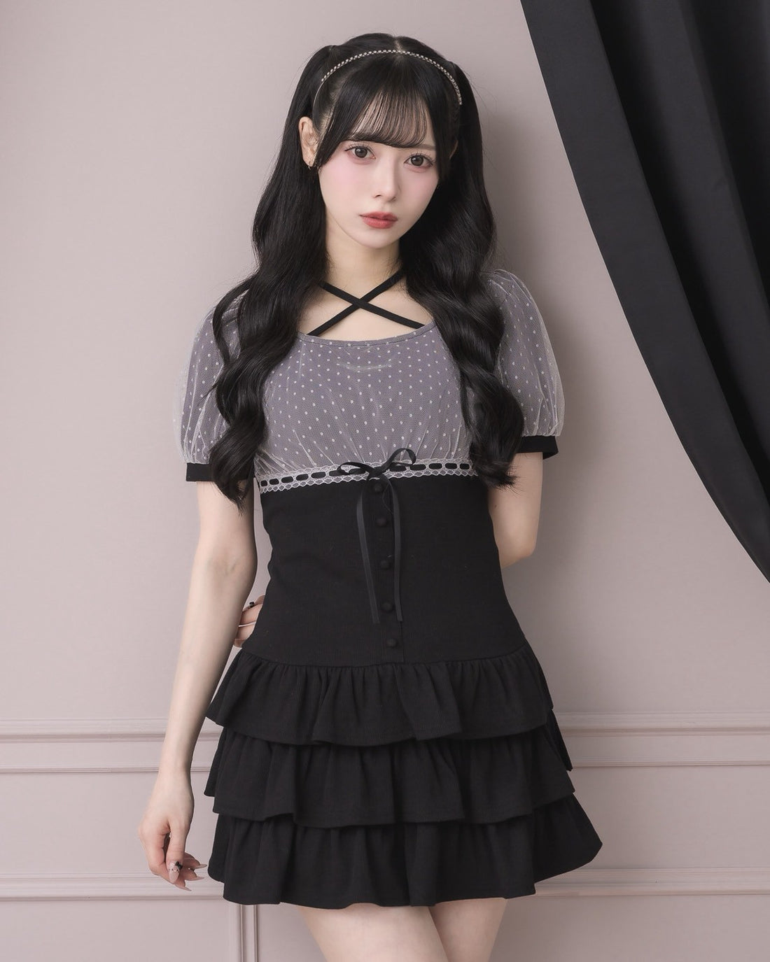モデル身長:155cm/着用カラー:ブラック