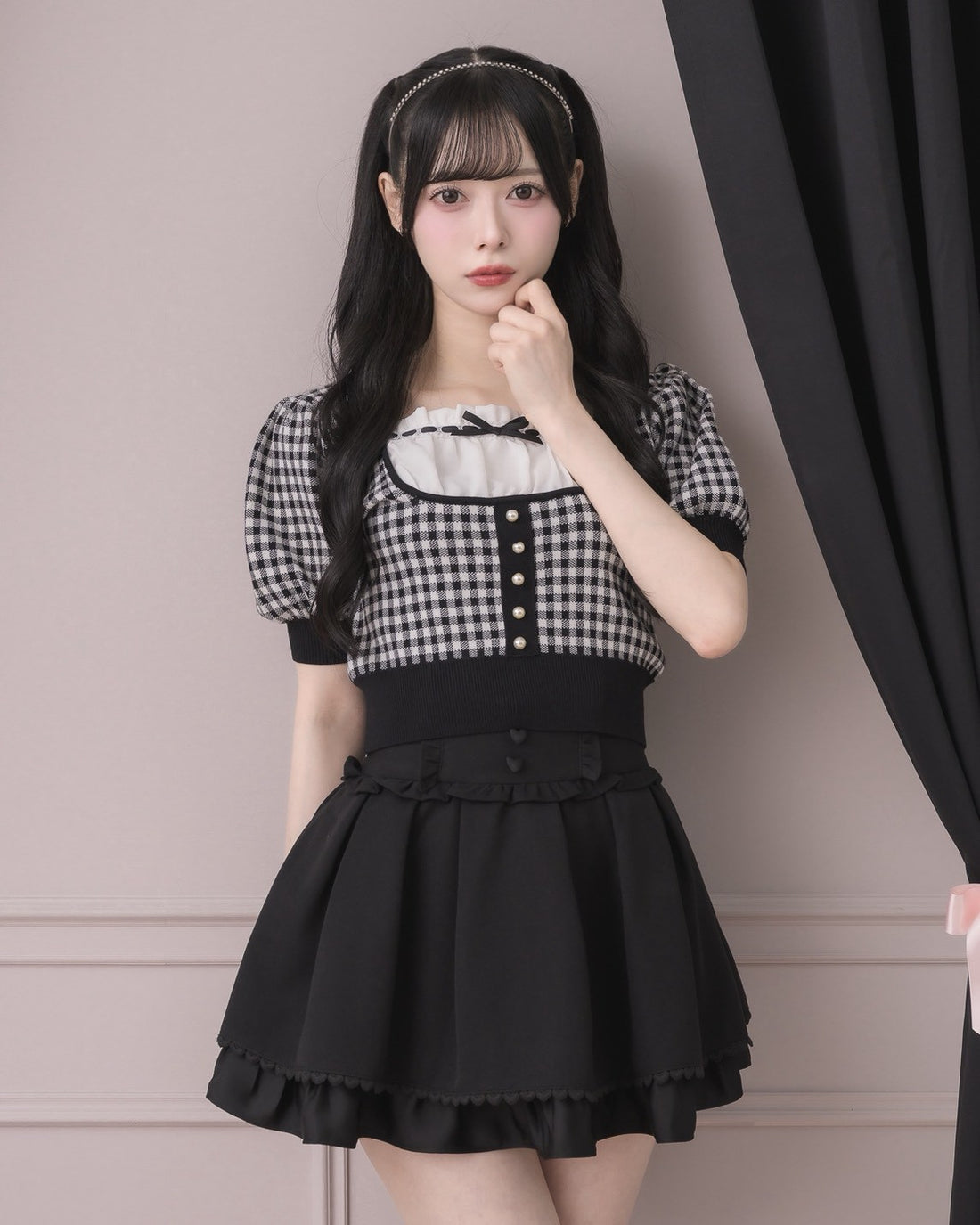 モデル身長:155cm/着用カラー:ブラック