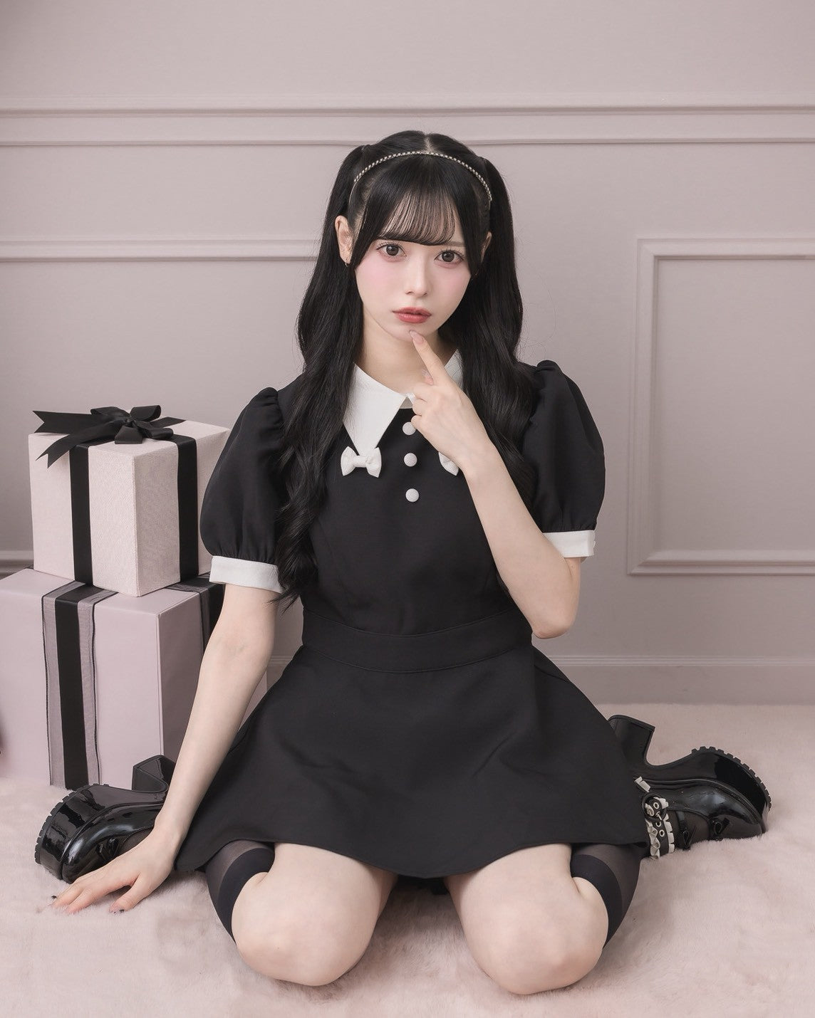 モデル身長:155cm/着用カラー:ブラック