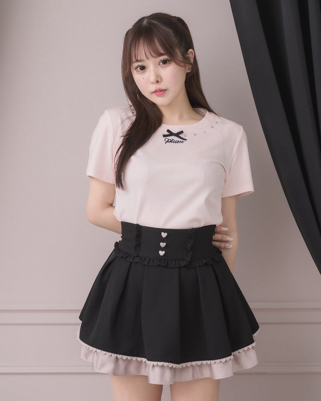 モデル身長:157cm/着用カラー:ピンク