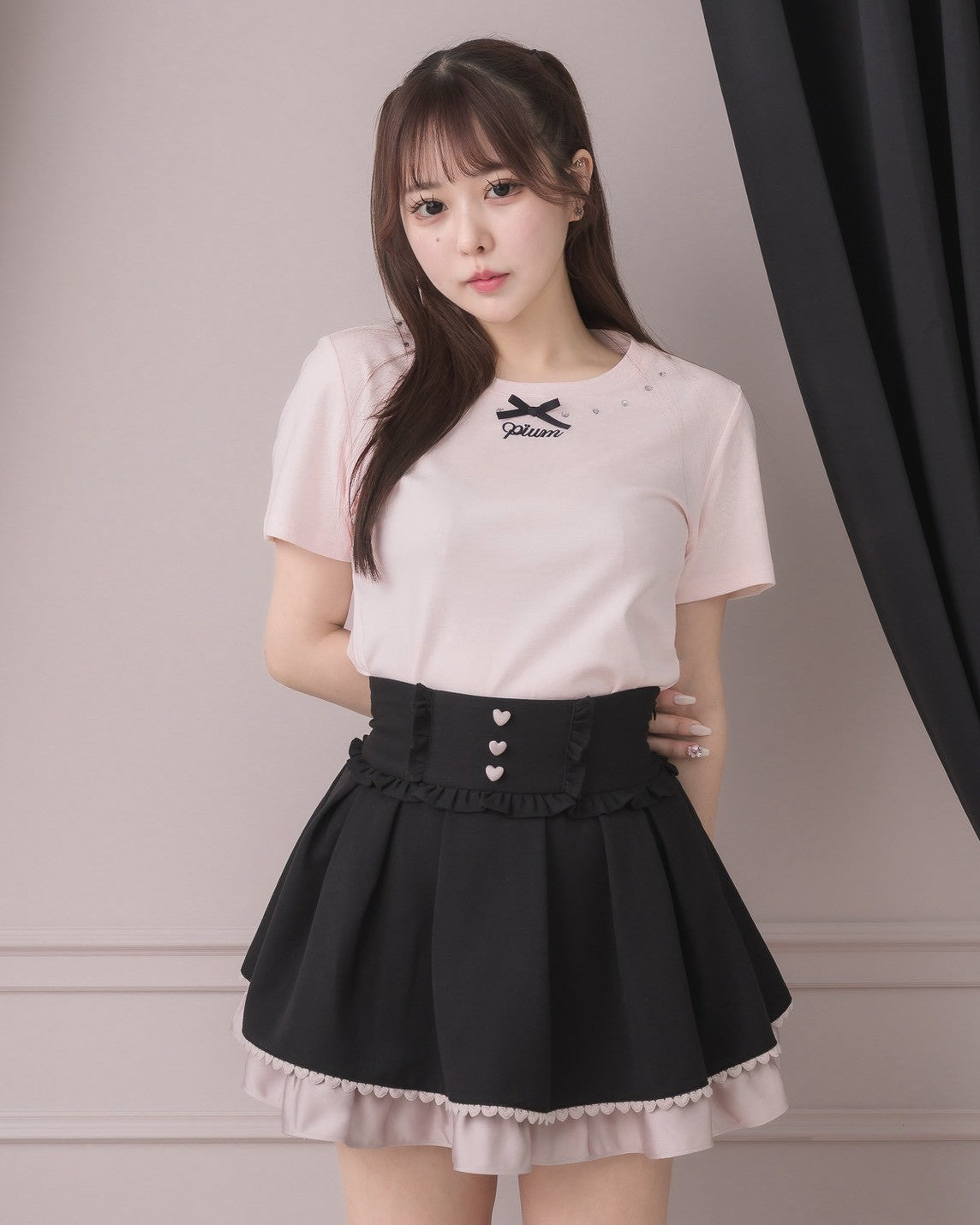 モデル身長:157cm/着用カラー:ピンク