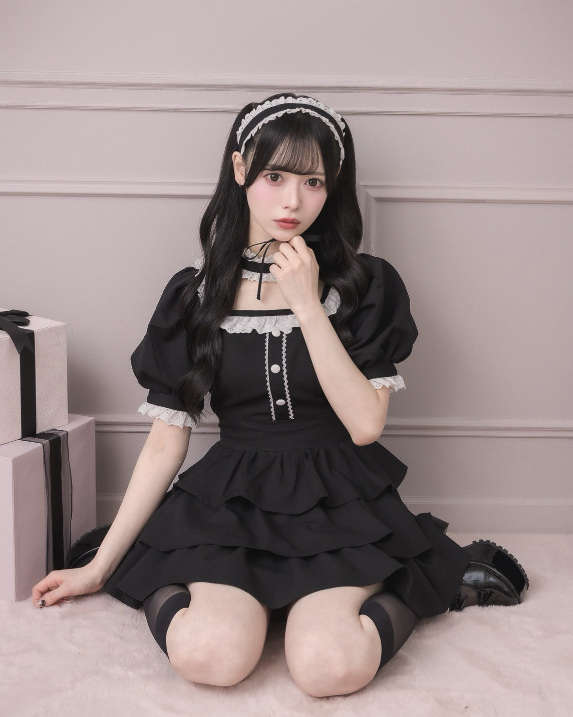 モデル身長:155cm/着用カラー:ブラック