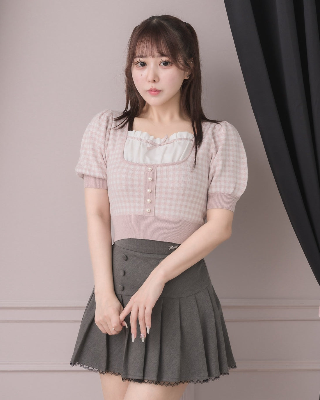 モデル身長:157cm/着用カラー:ピンク