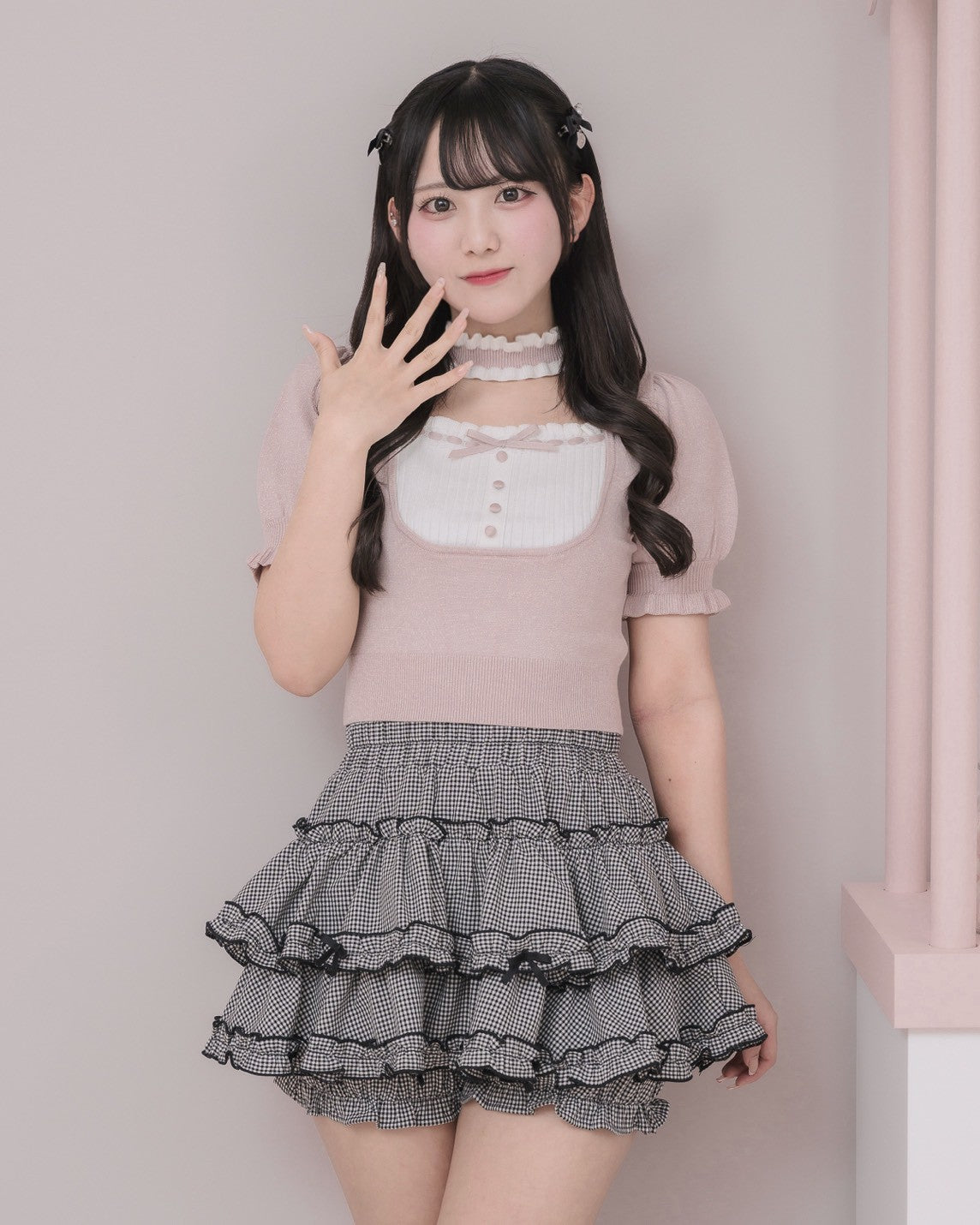 モデル身長:161cm/着用カラー:ピンク