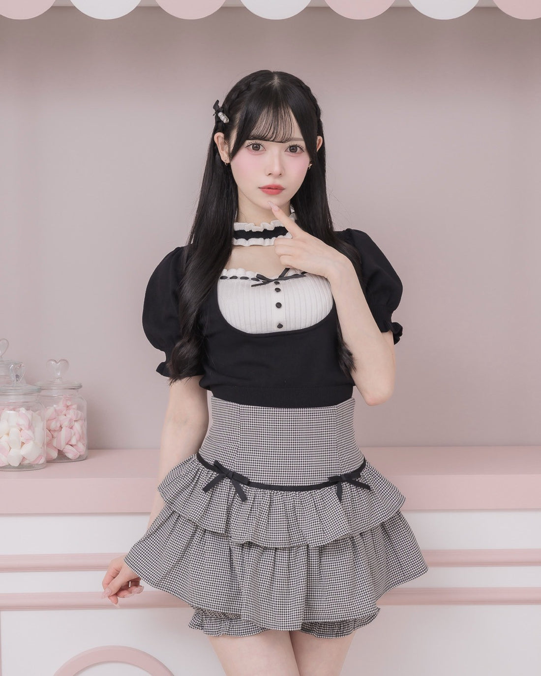 モデル身長:152cm/着用カラー:ブラック