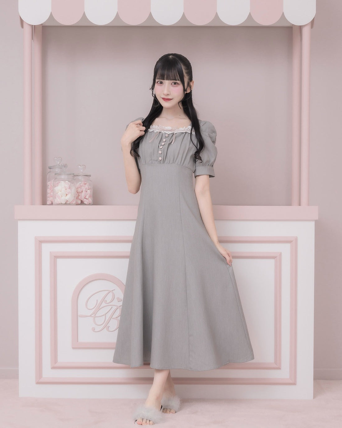 モデル身長:157cm/着用カラー:グレー