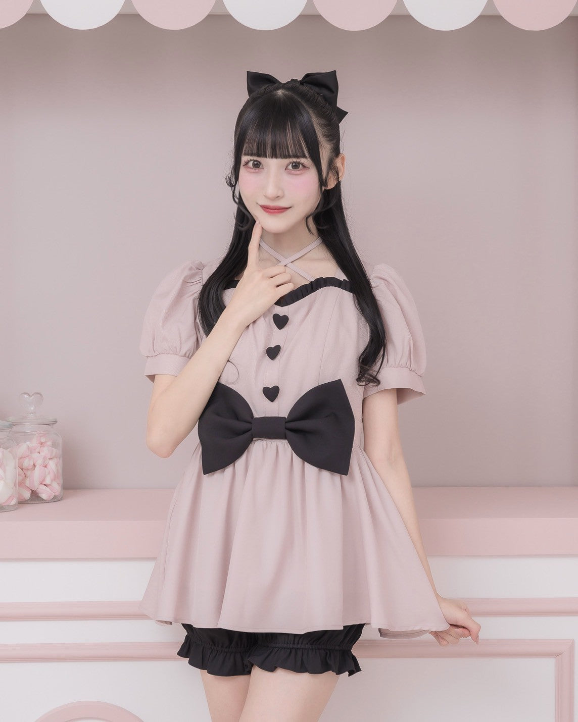 モデル身長:157cm/着用カラー:ピンク