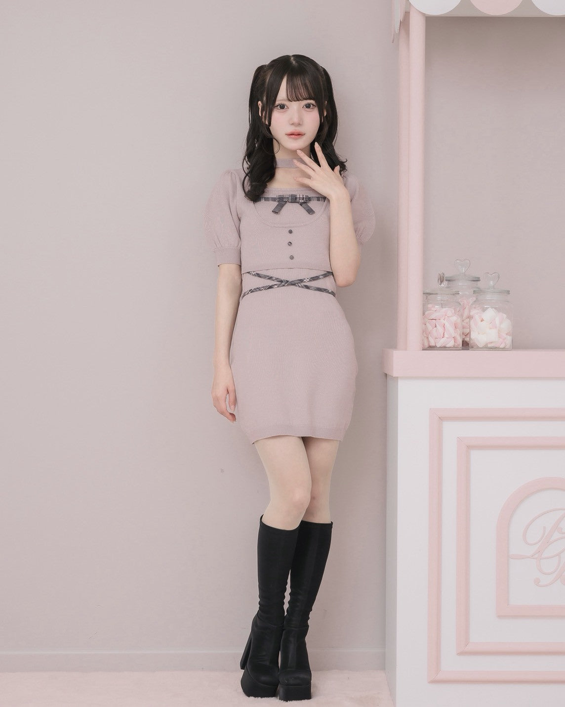モデル身長:160cm/着用カラー:ピンク