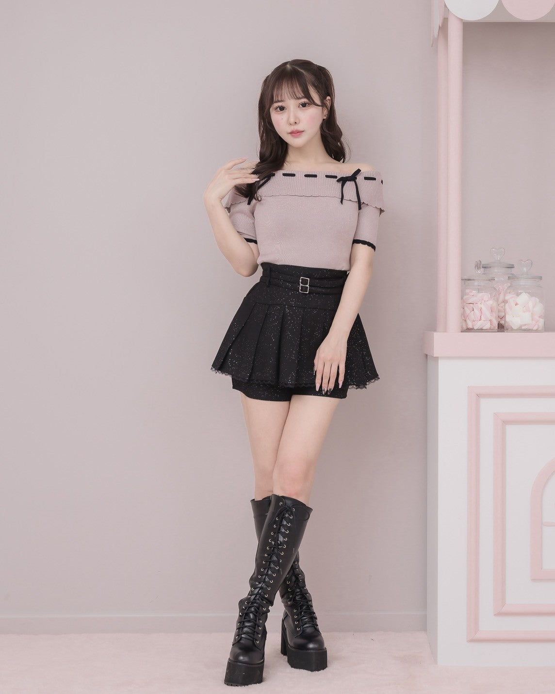 モデル身長:157cm/着用カラー:ピンク