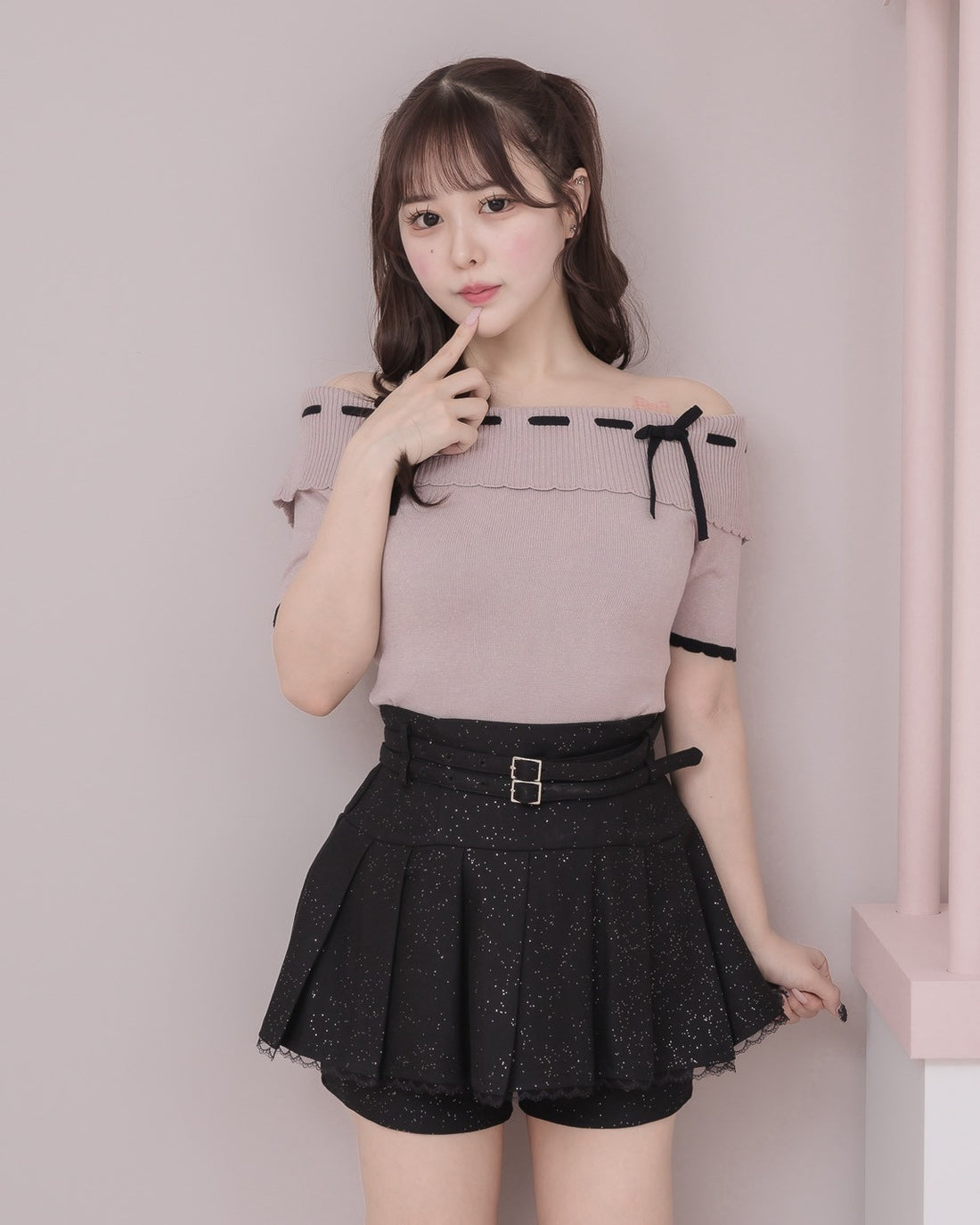 モデル身長:157cm/着用カラー:ピンク