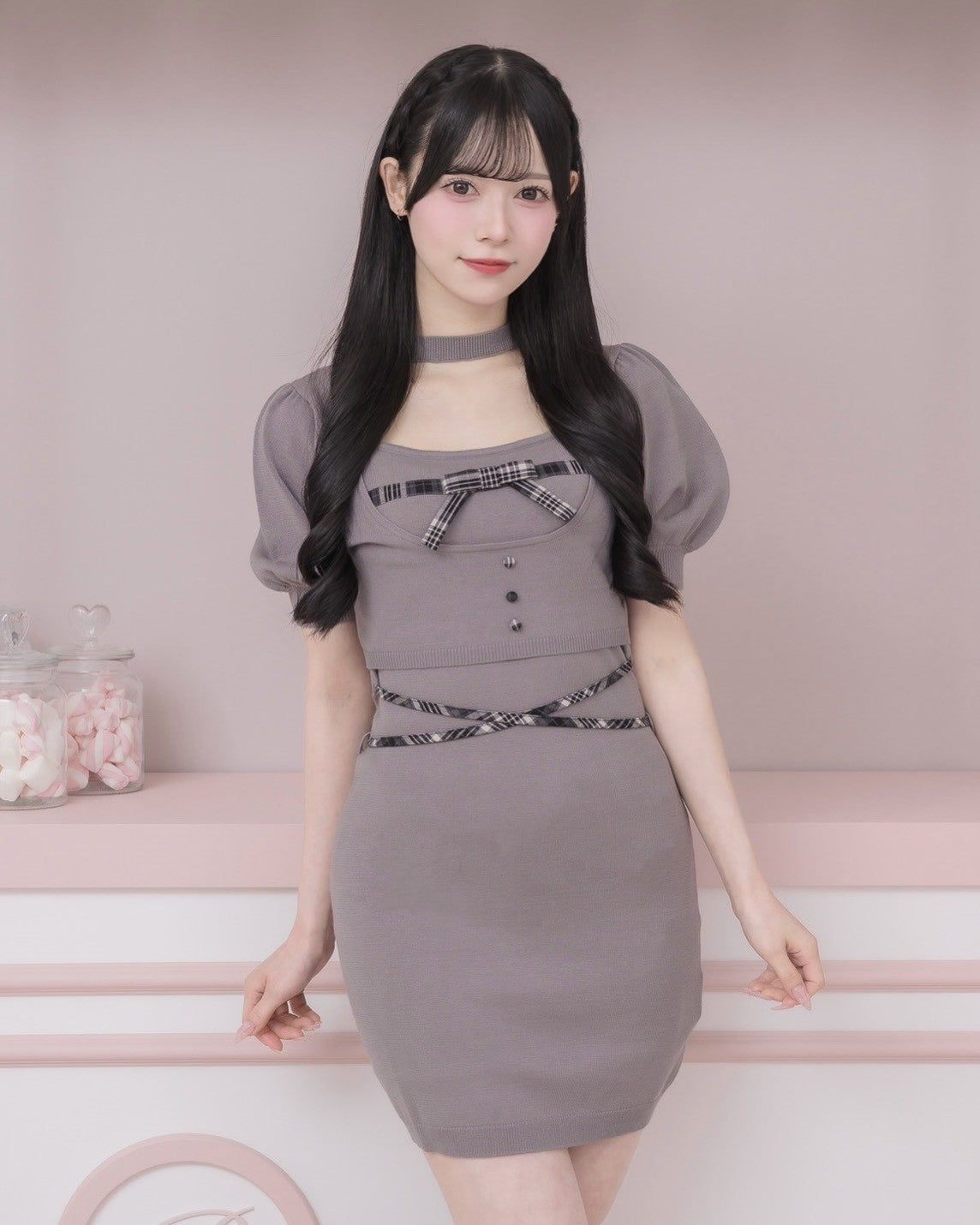 モデル身長:155cm/着用カラー:チャコール