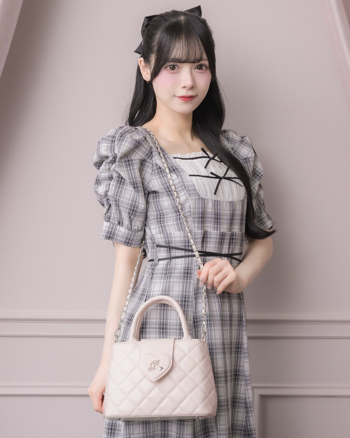 モデル身長:155cm/着用カラー:ピンク