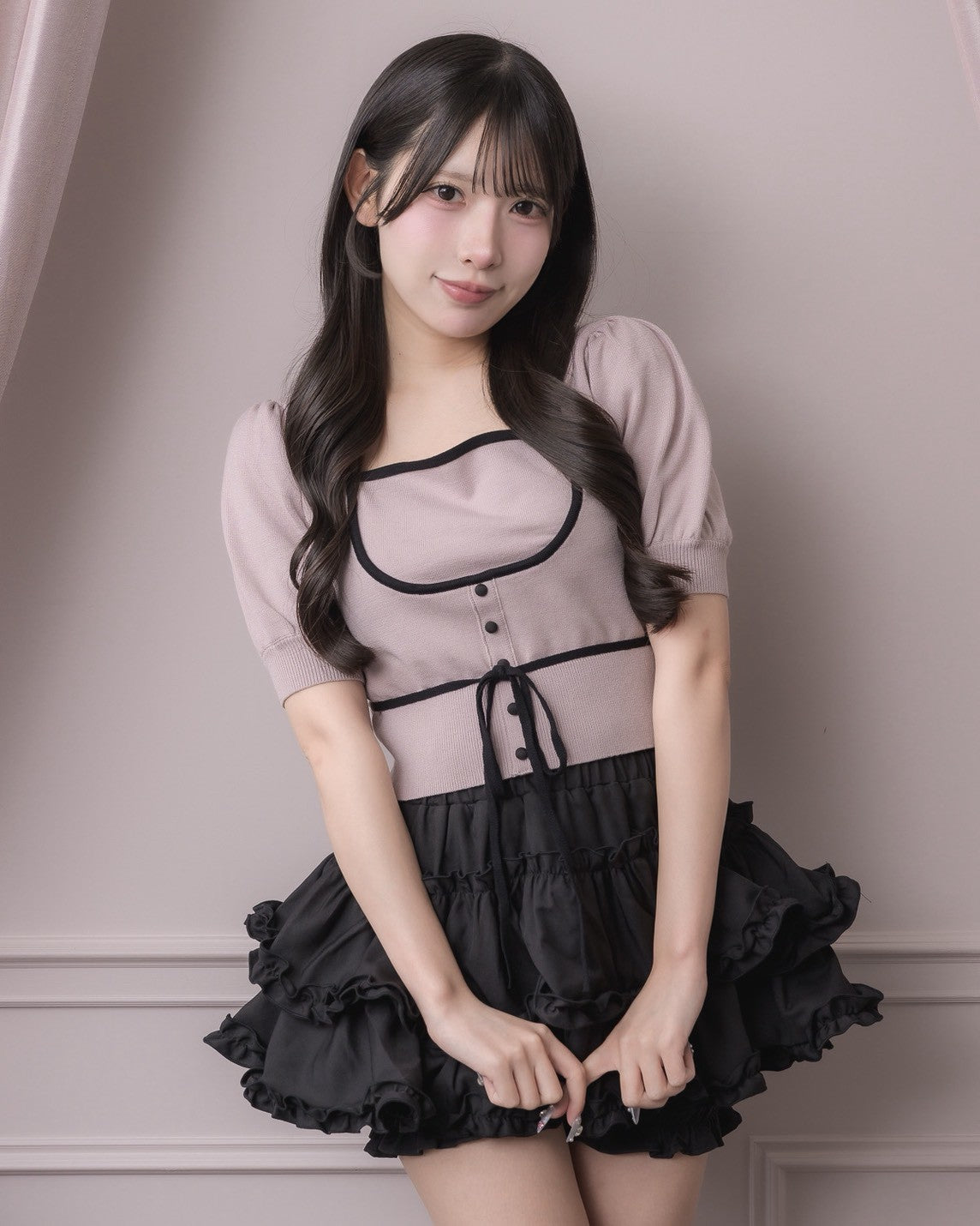 モデル身長:152cm/着用カラー:ピンク