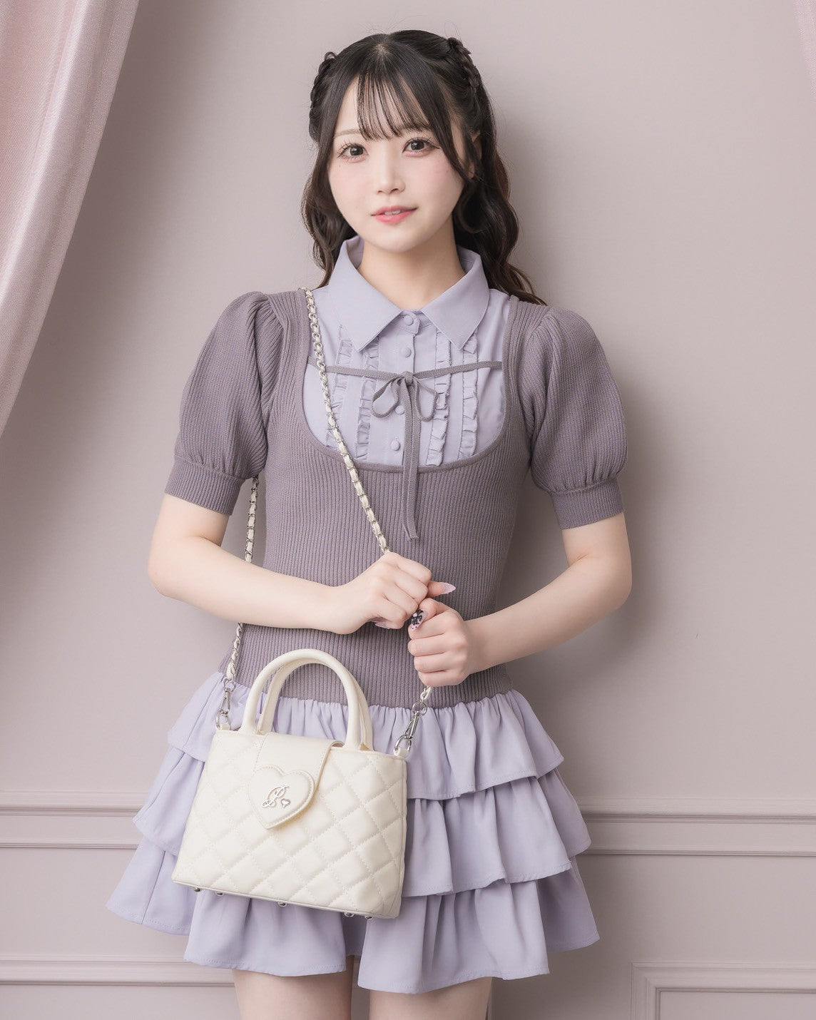 モデル身長:158cm/着用カラー:ホワイト