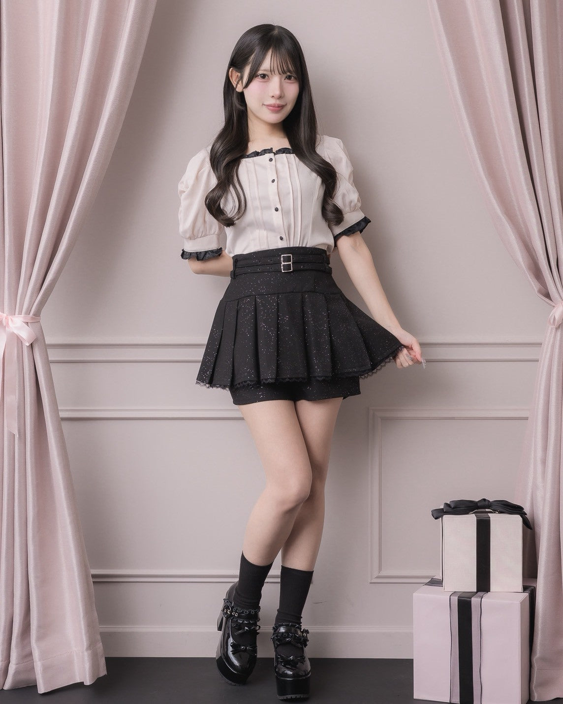 モデル身長:152cm/着用カラー:ピンク