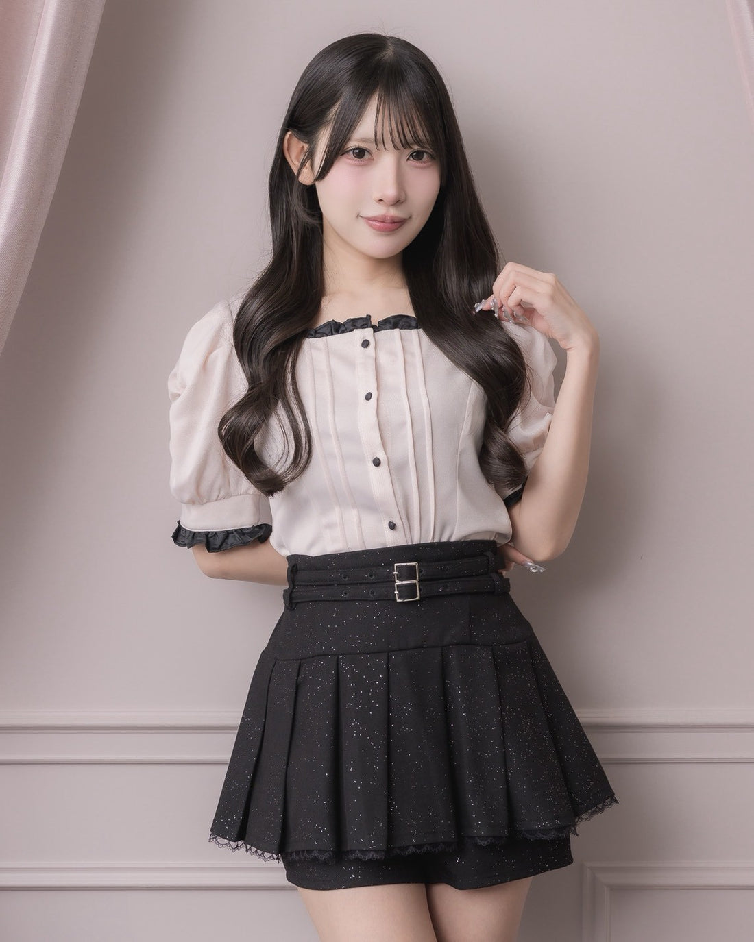 モデル身長:152cm/着用カラー:ピンク