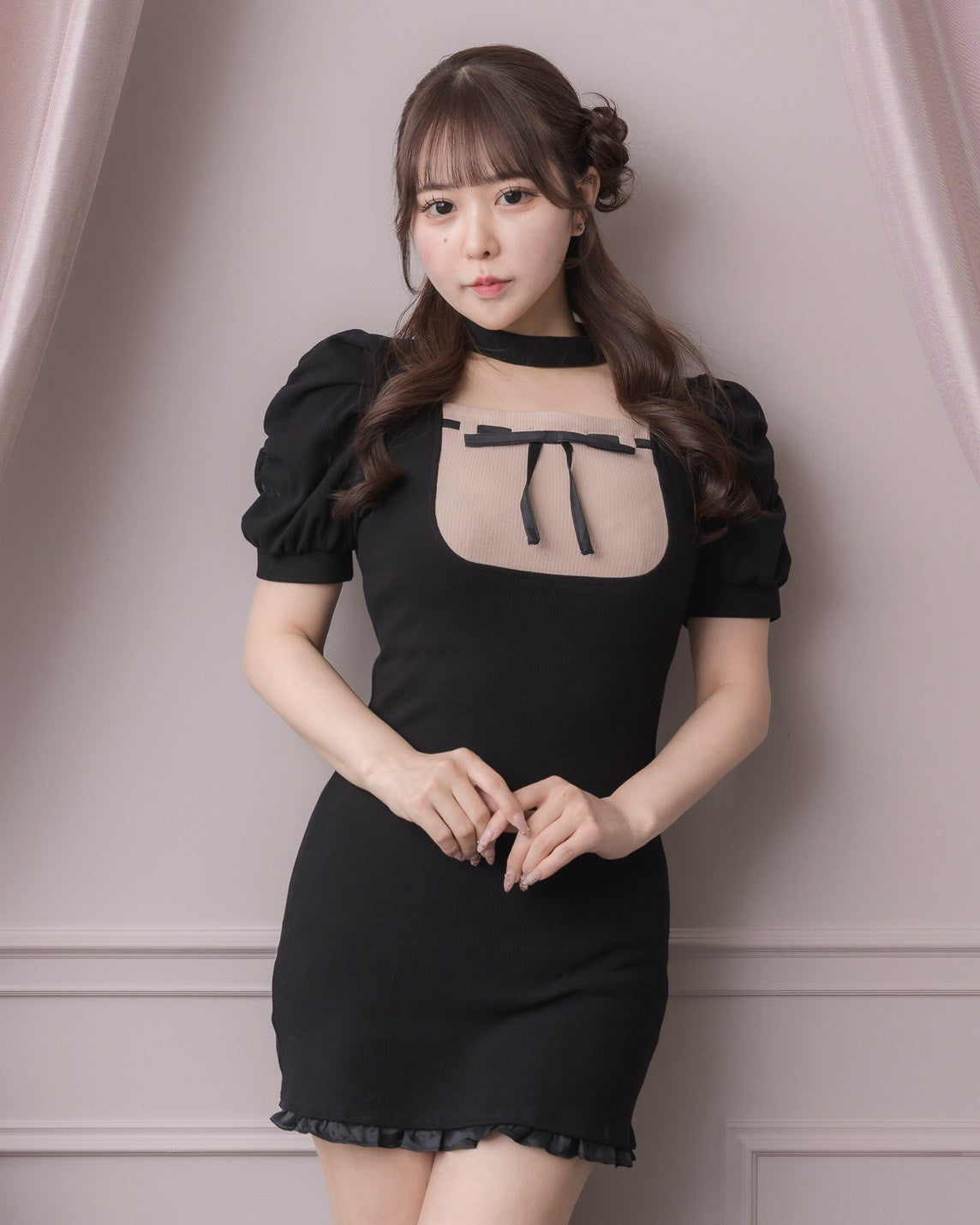 モデル身長:157cm/着用カラー:ブラック