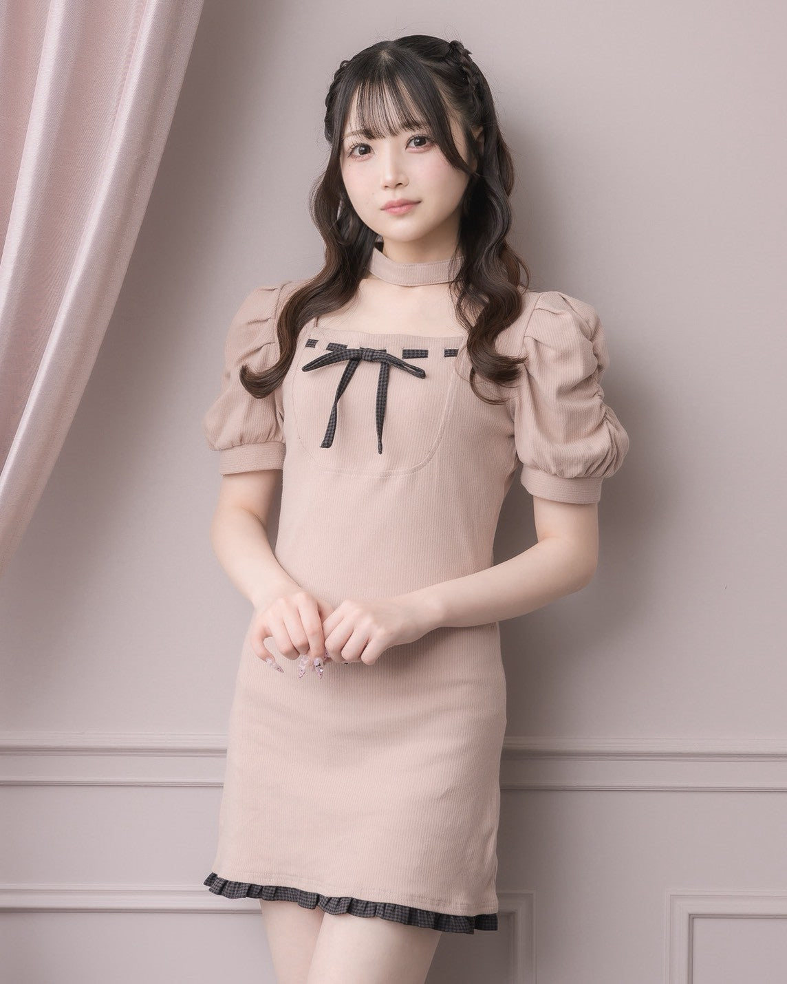モデル身長:158cm/着用カラー:ピンク