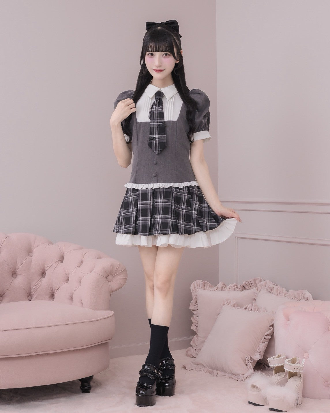 モデル身長:157cm/着用カラー:チャコール