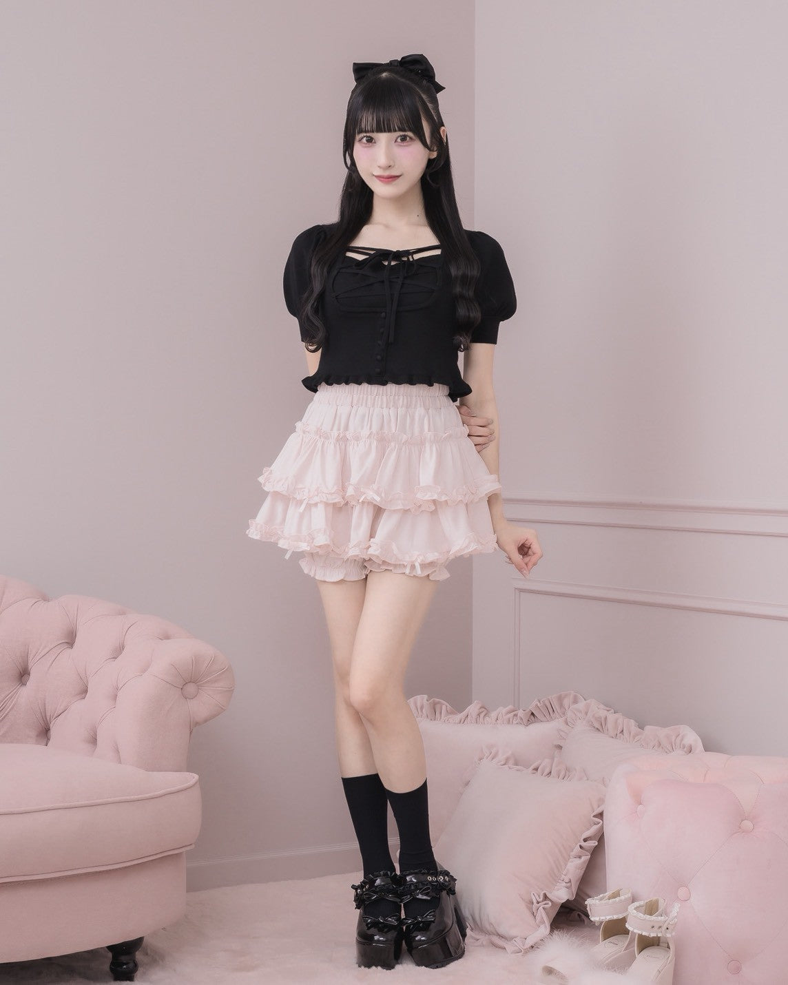 モデル身長:157cm/着用カラー:ピンク