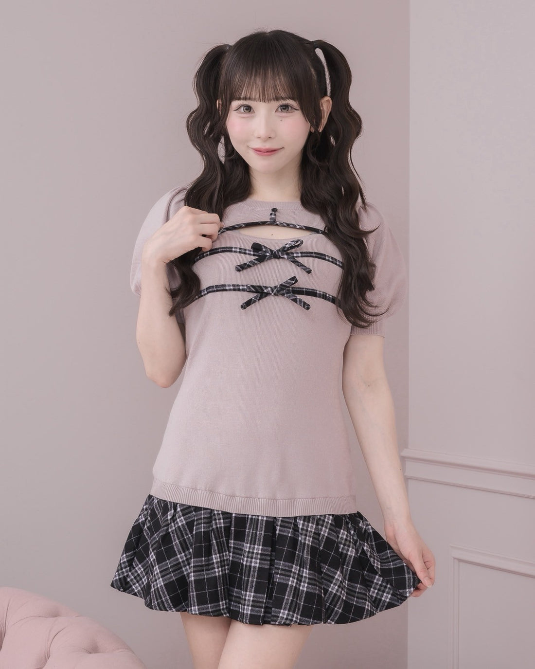 モデル身長:153cm/着用カラー : ピンク