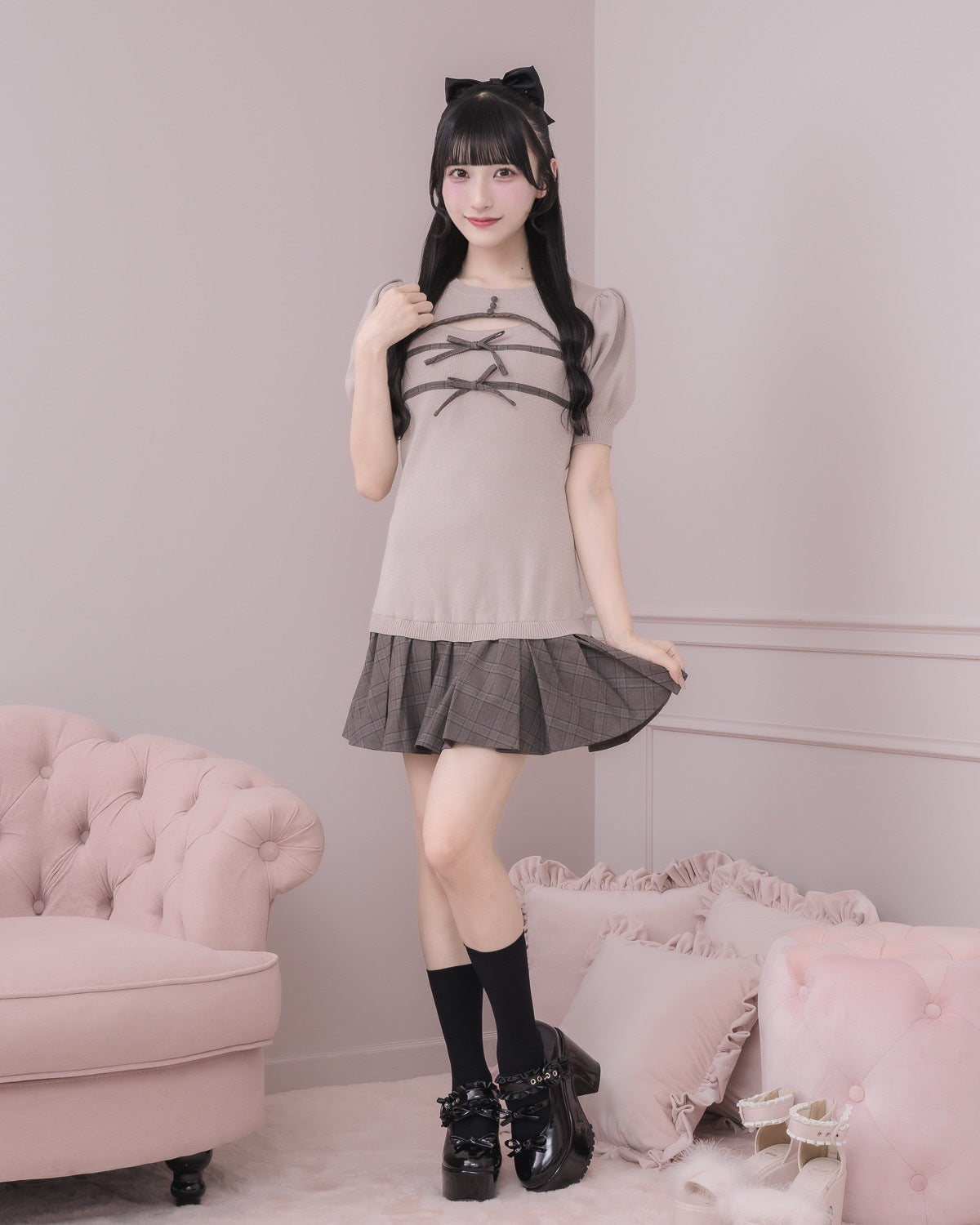 モデル身長:157cm/着用カラー : グレージュ