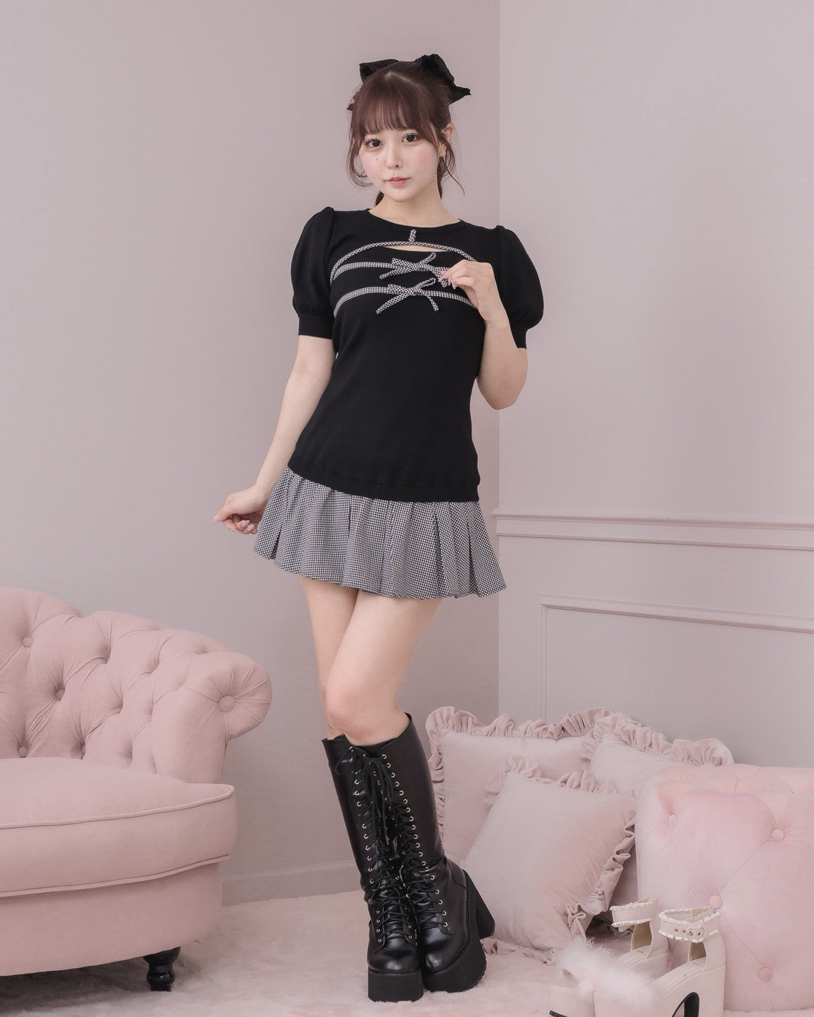 モデル身長:157cm/着用カラー : ブラック