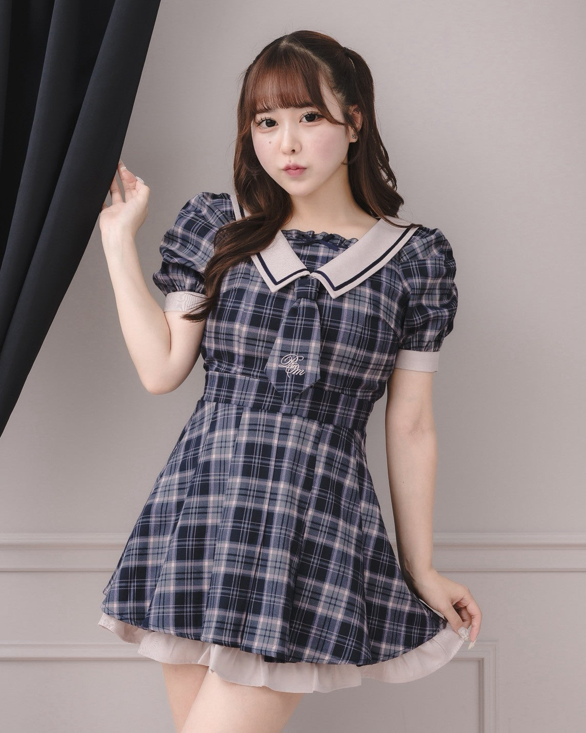 pium リボンタイ付きプリーツミニワンピース ぴうむ ピウム pium on X: