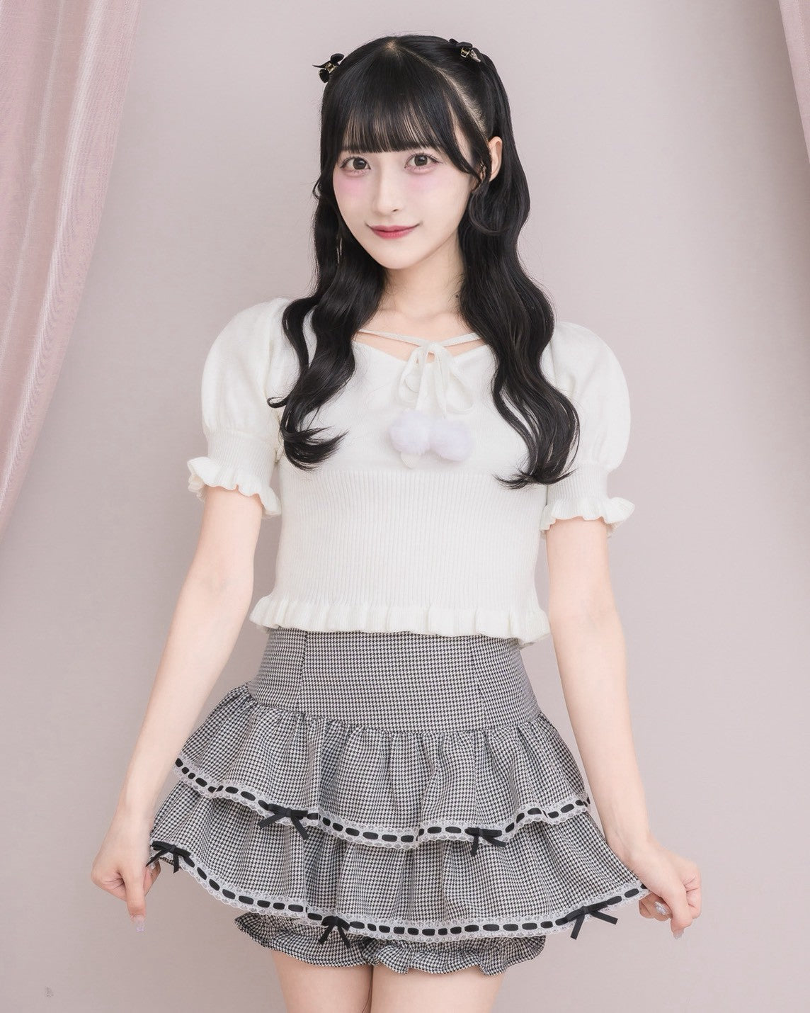 モデル身長:157cm/着用カラー:ホワイト