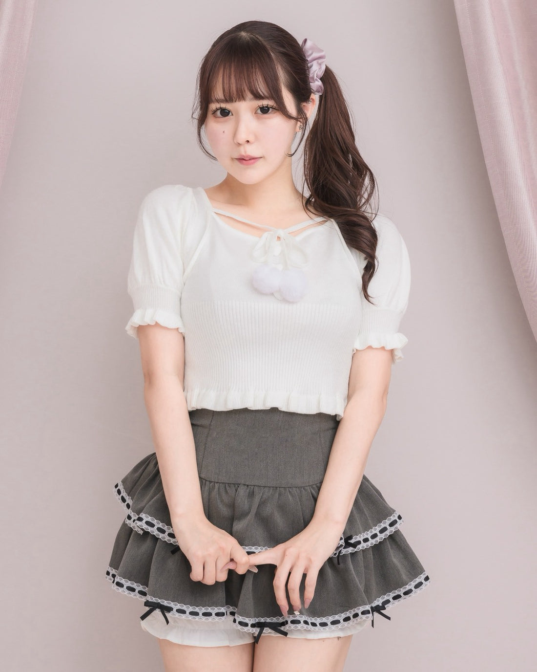 モデル身長:157cm/着用カラー:チャコール