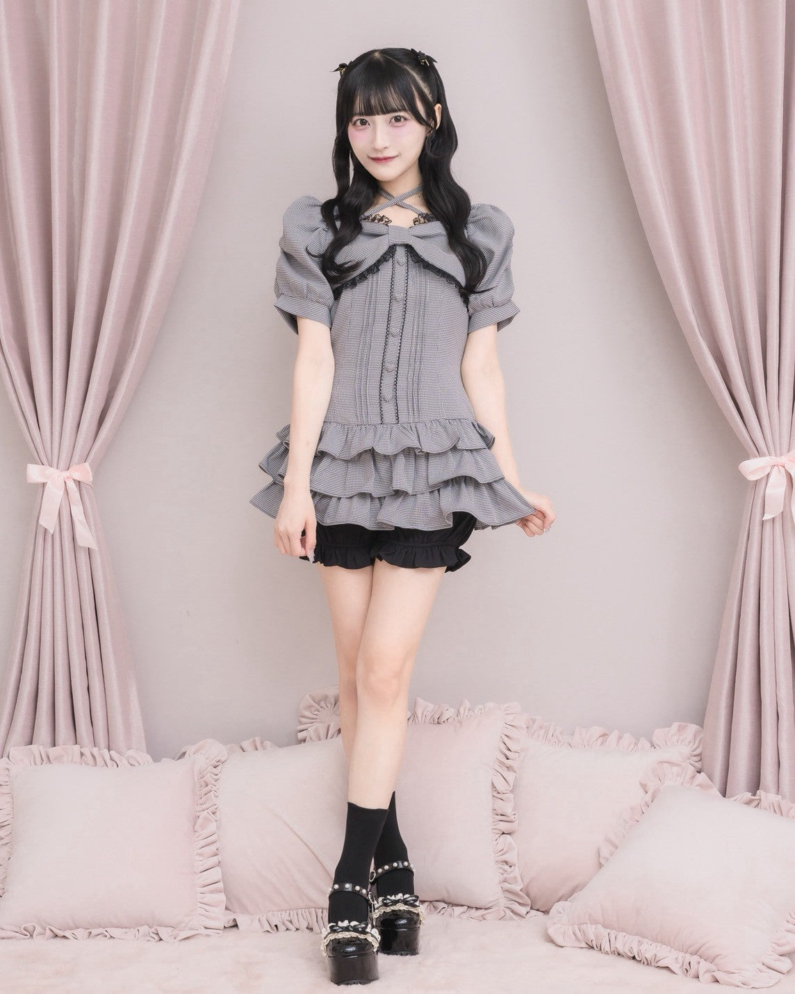 モデル身長:157cm/着用カラー:ブラックミックス