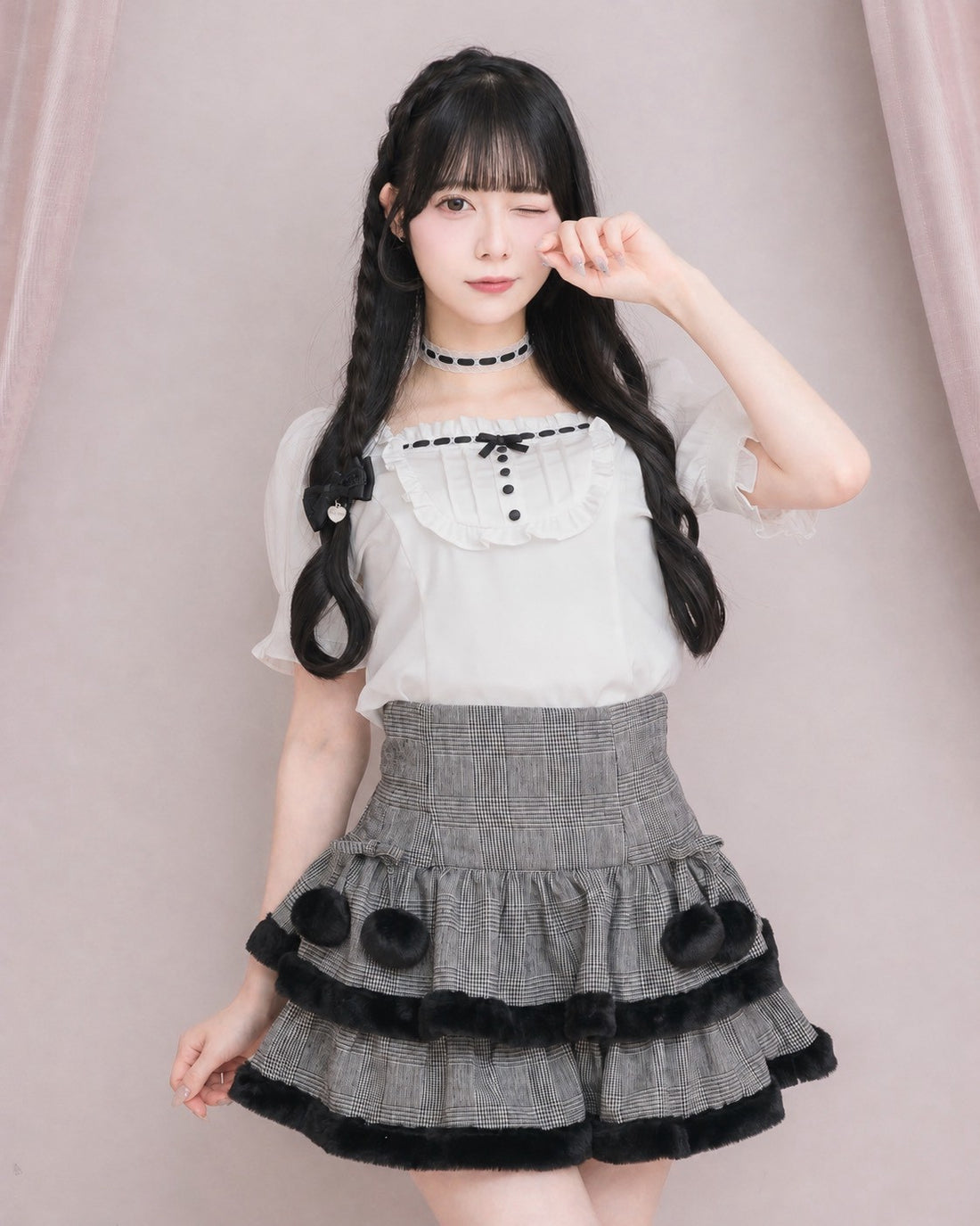 モデル身長:157cm/着用カラー:ホワイト