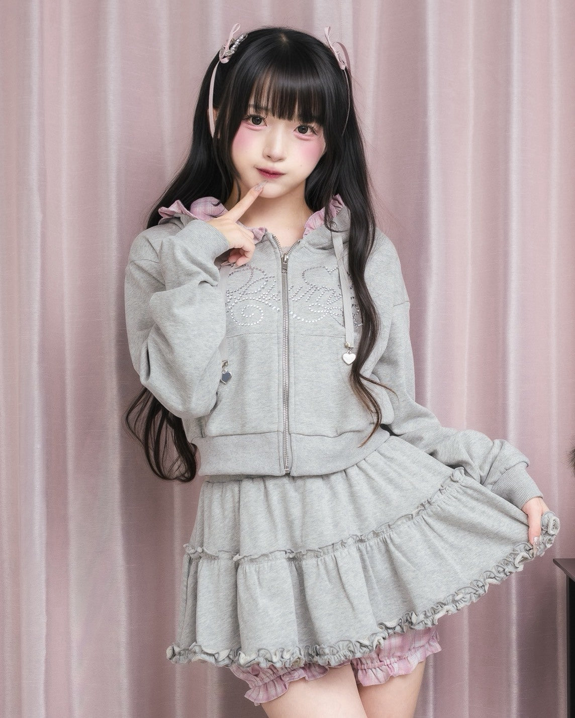 モデル身長:156cm/着用カラー:グレー