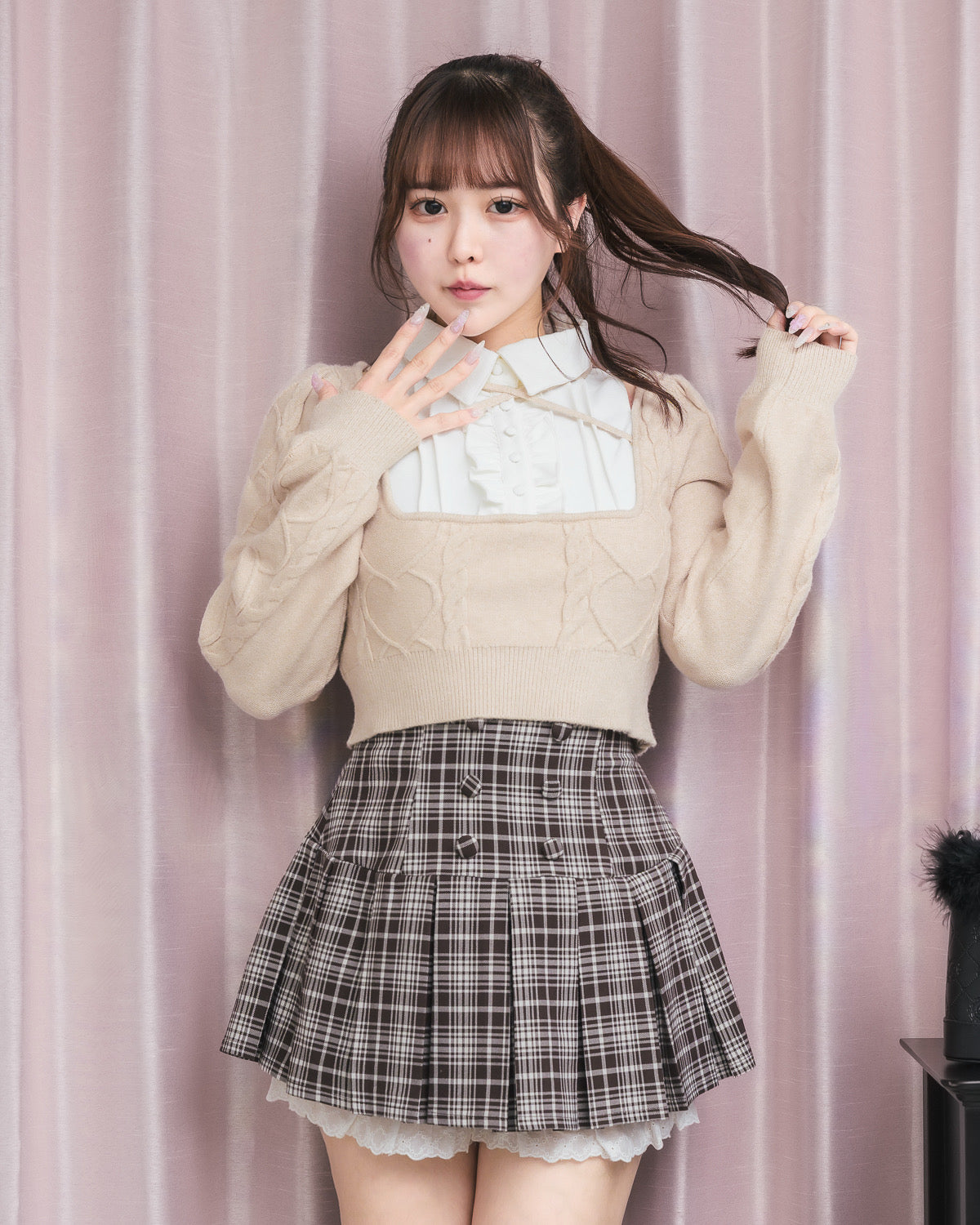 モデル身長:157cm/着用カラー:ベージュ